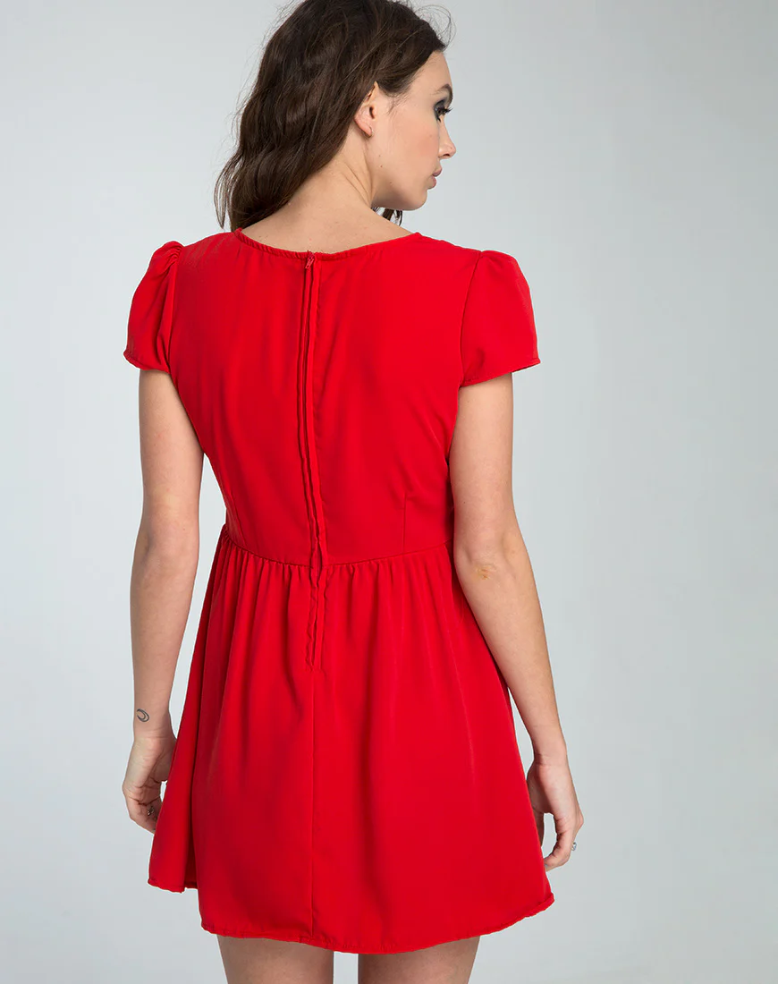 Topi Skater Dress in Red - Image 2