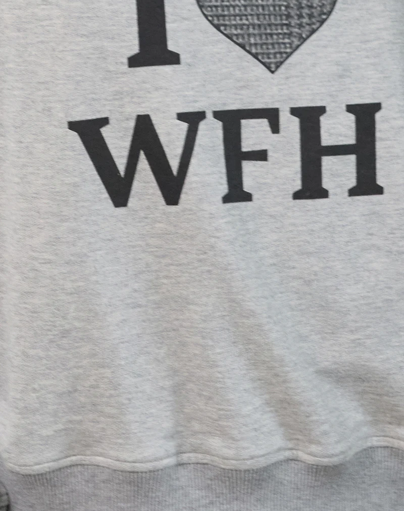 Toria Sweatshirt in Grey Marl with I Love WFH Graphic - Image 6