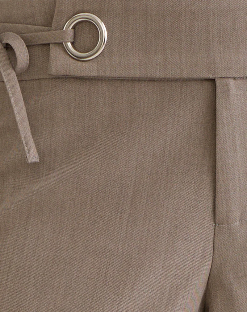 Tova Tie Tailoring Trouser in Khaki Beige - Image 6