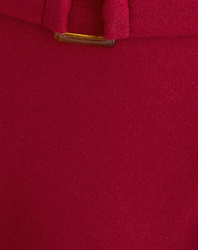 Towi Swim Tank Top in Cardinal Red with Belt - Image 7