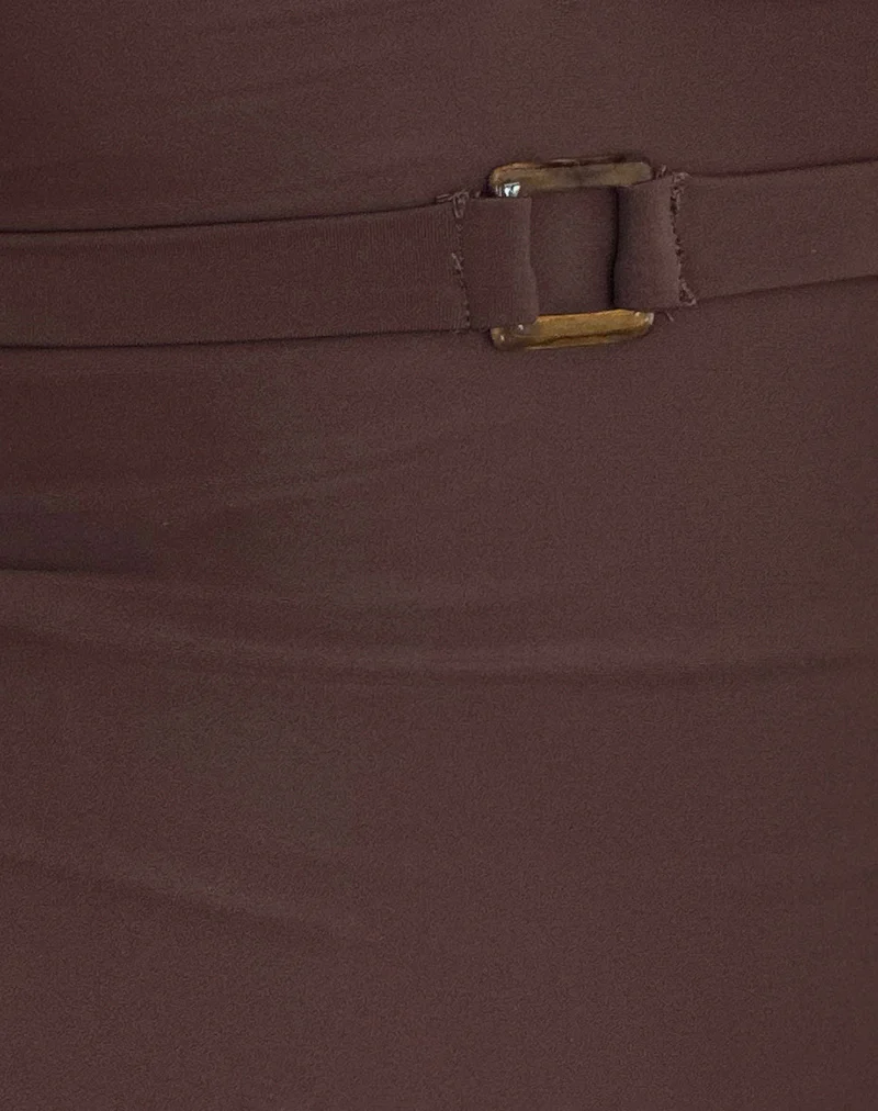 Towi Swim Tank Top in Brown with Trim - Image 7
