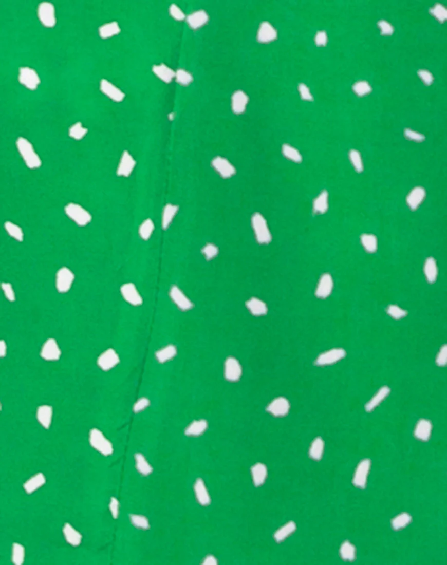 Trasti Wrap Dress in Mini Diana Dot Green - Image 5