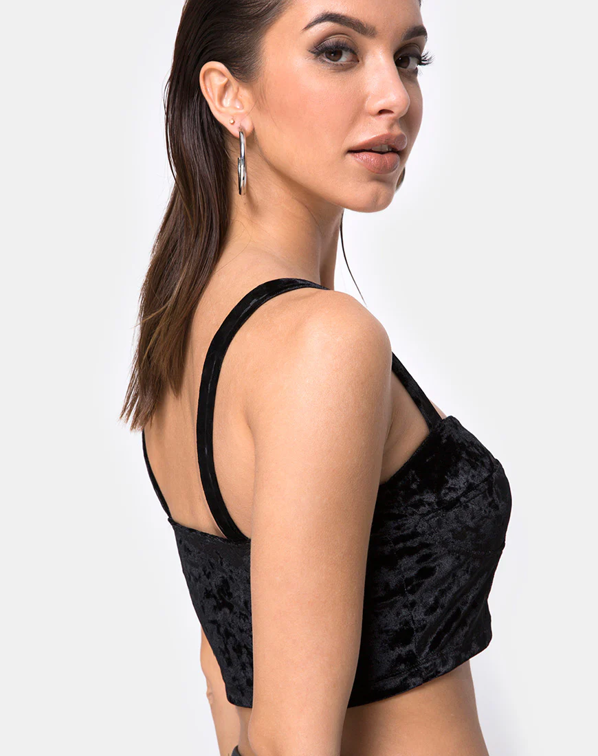 Trata Crop Top in Velvet Black - Image 2