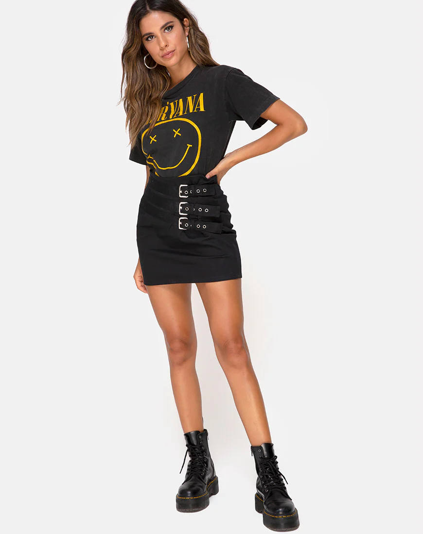 Tribel Mini Skirt in Black - Image 3