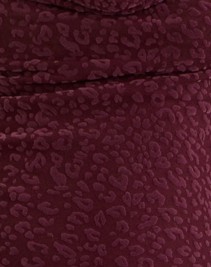 Trivedi Long Sleeve Top in Flock Mini Leopard Plum - Image 5