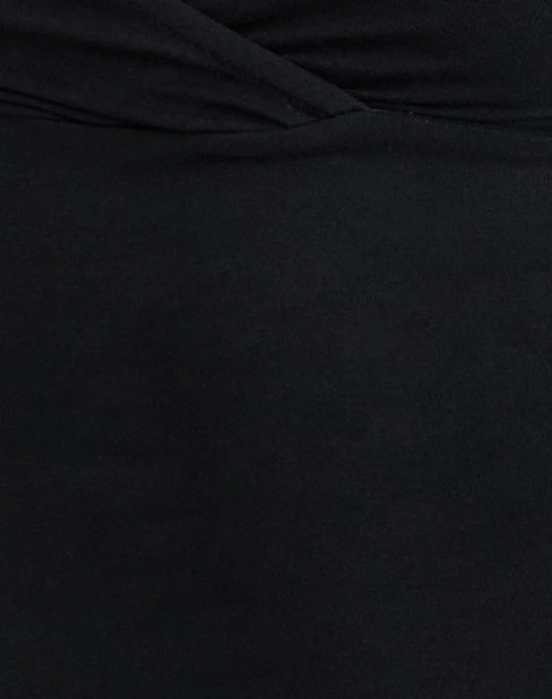 Trudis Wrap Top in Jersey Black - Image 7