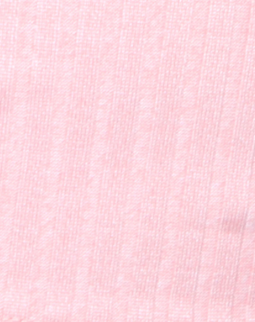 Tube Top in Ribbed Blush - Image 5