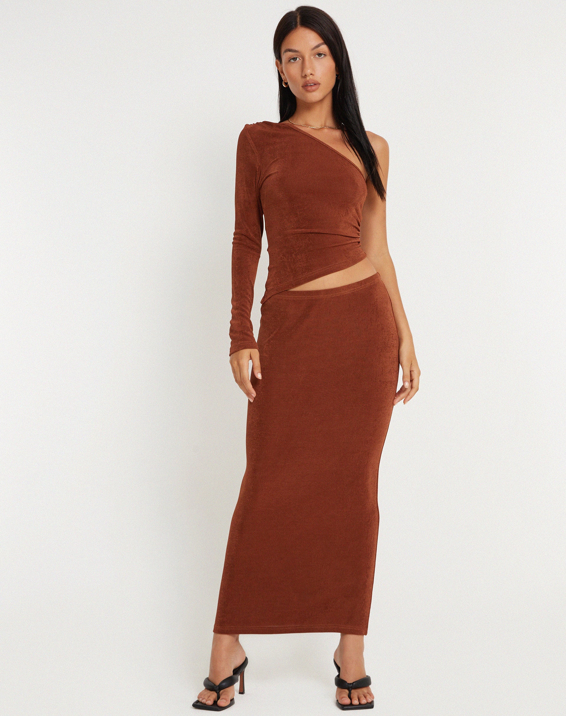 Tulus Maxi Skirt in Coffee Bean - Image 4