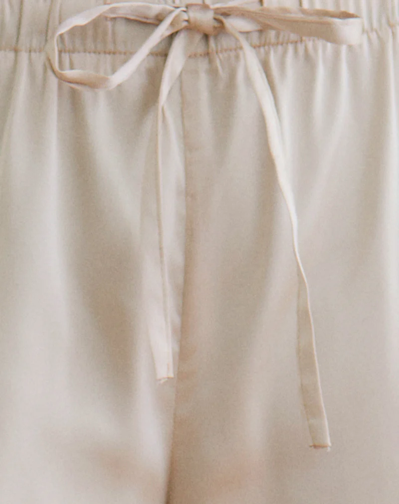 Tunelia Capri Trouser in Satin Champagne - Image 5