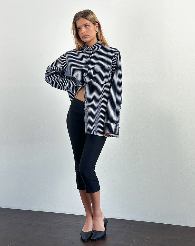 Turner Shirt in Mono Stripe Navy - Image 5