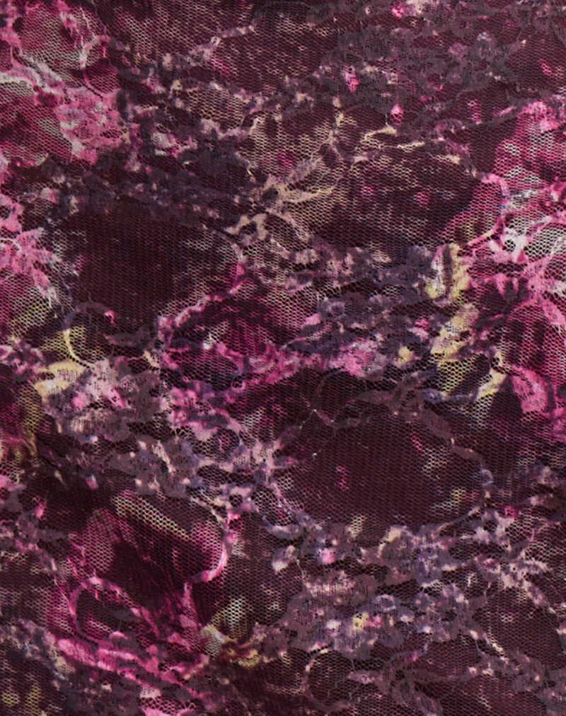 Turu Mini Dress in Abstract Rose Pink and Plum - Image 6