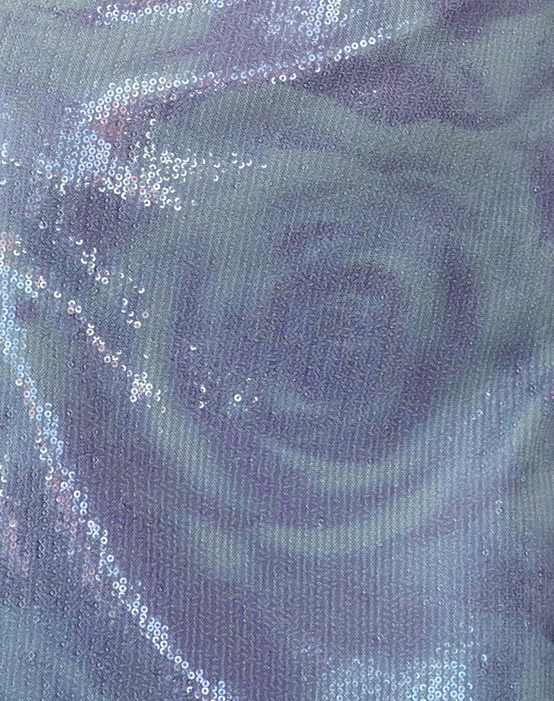 Turu Mini Dress in Sequin Abstract Rose Grey - Image 6
