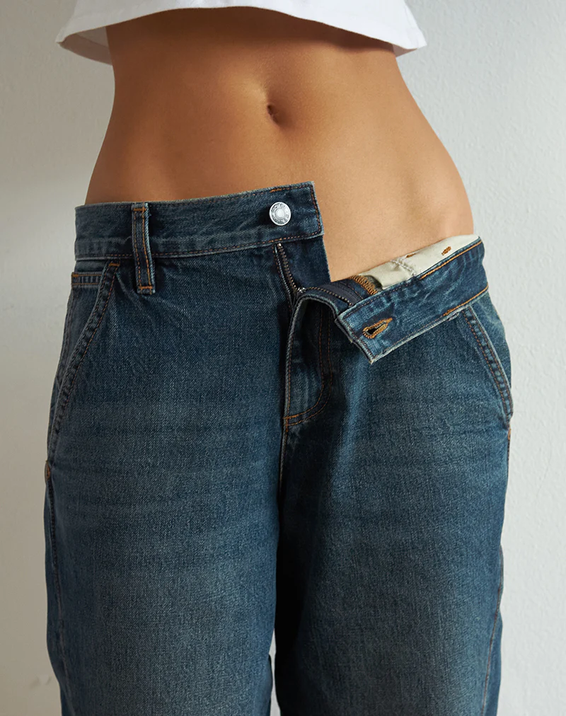 Twisted Cinch Denim Short in Dirty Green - Image 5