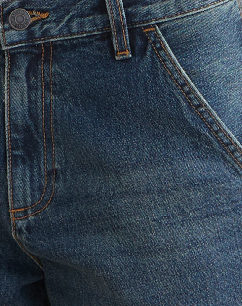 Twisted Cinch Denim Short in Dirty Green - Image 7