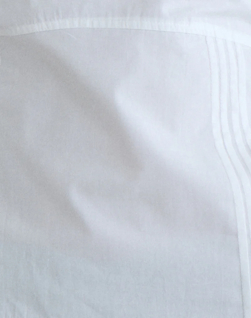 Uliva Cap Sleeve Corset Top in Poplin White - Image 6