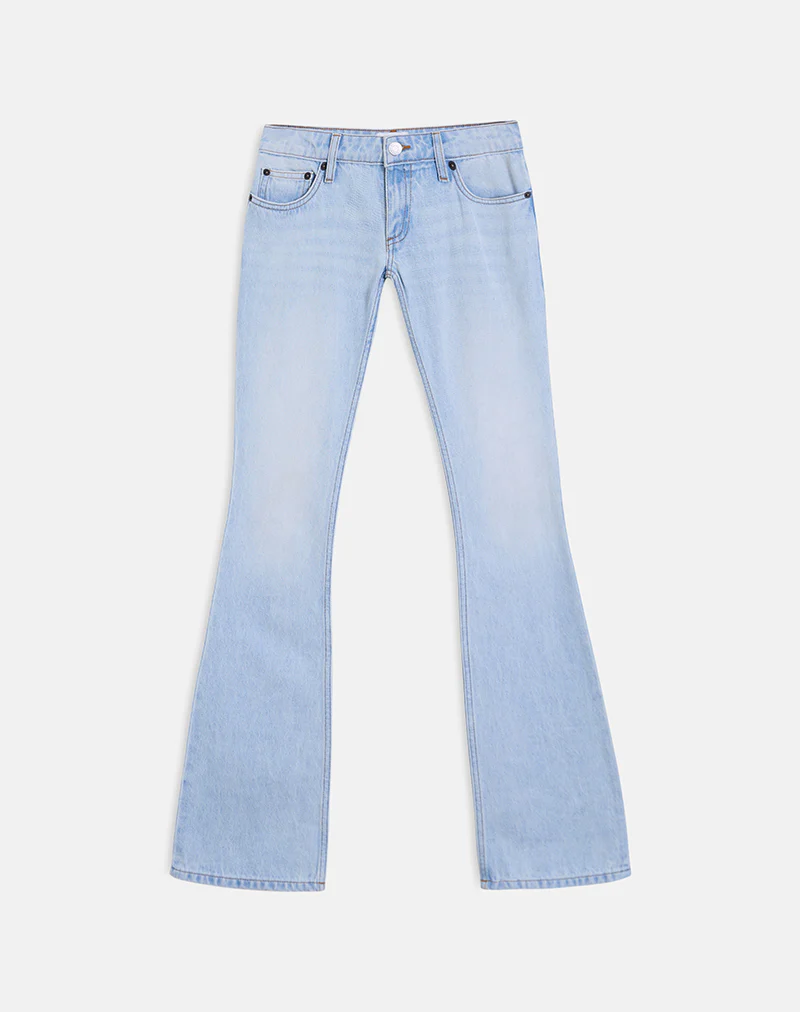 Ultra Low Rise Flare Jean in Sky Blue - Image 4