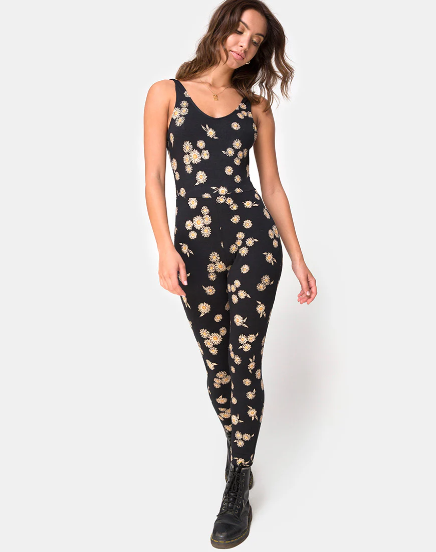 Unitard in Grunge Daisy Floral - Image 3