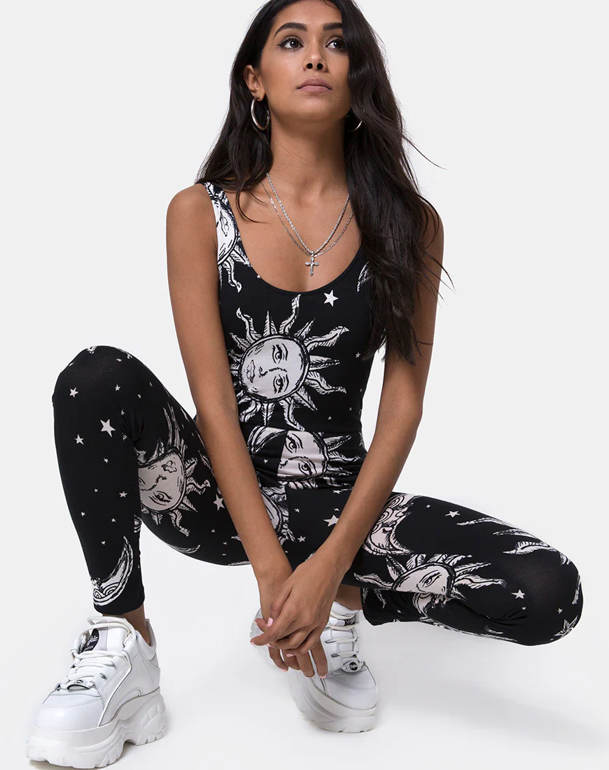 Unitard in Oversize Sun Moon and Stars - Image 2