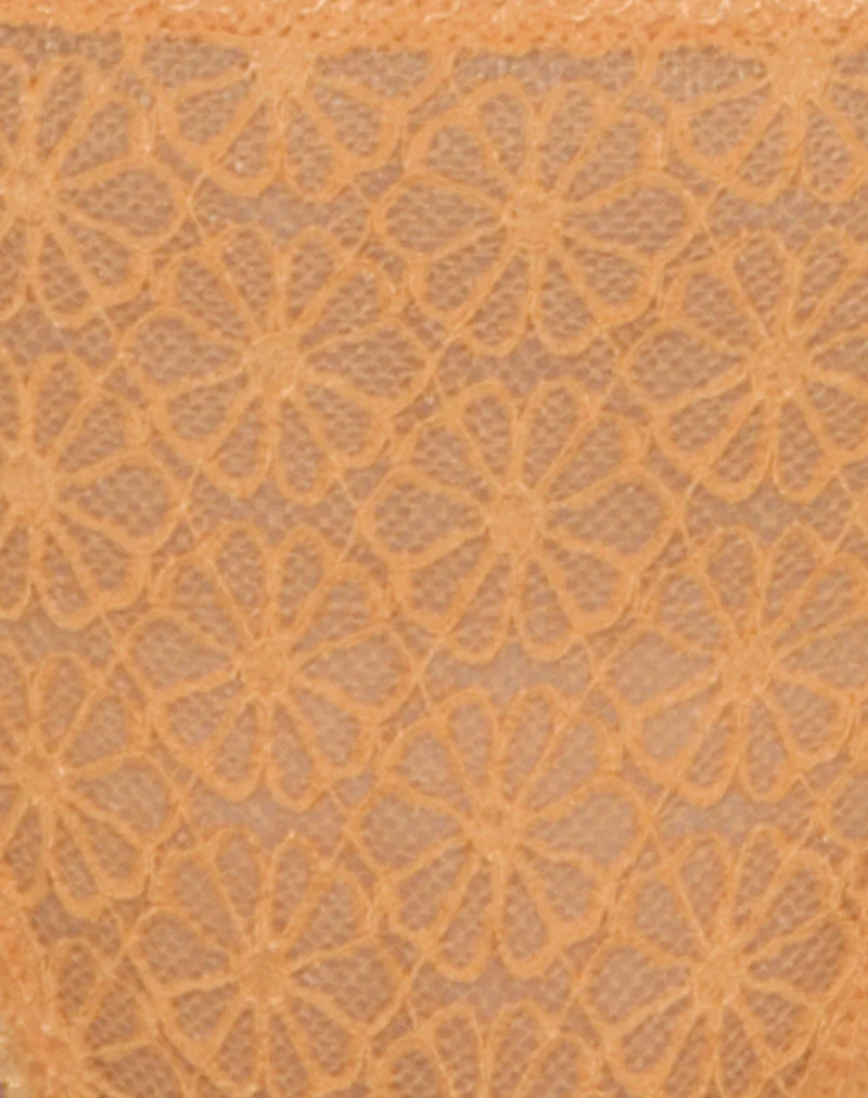 Uras Thong in Tonal Flower Lace Orange with Trim - Image 7
