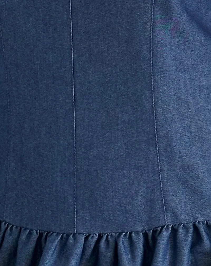 Uretta Maxi Dress in Denim Indigo - Image 7