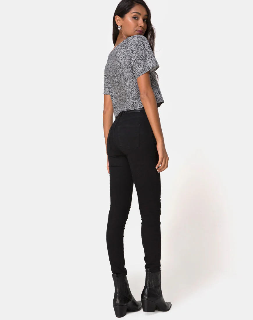Vaco Blouse in Ditsy Leopard Grey - Image 4