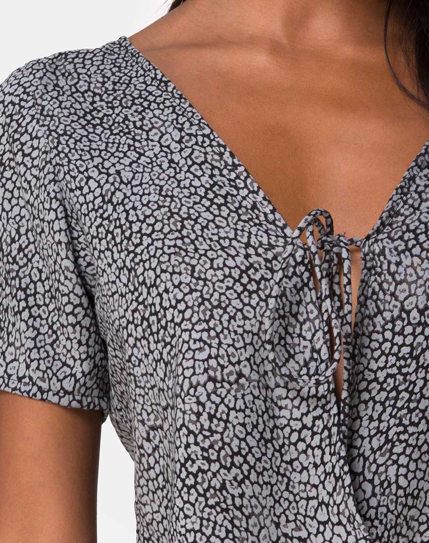Vaco Blouse in Ditsy Leopard Grey - Image 5
