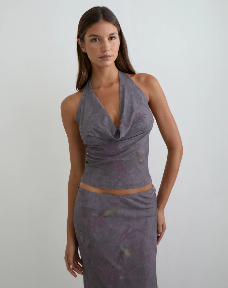 Valila Top in Flare Flower Purple