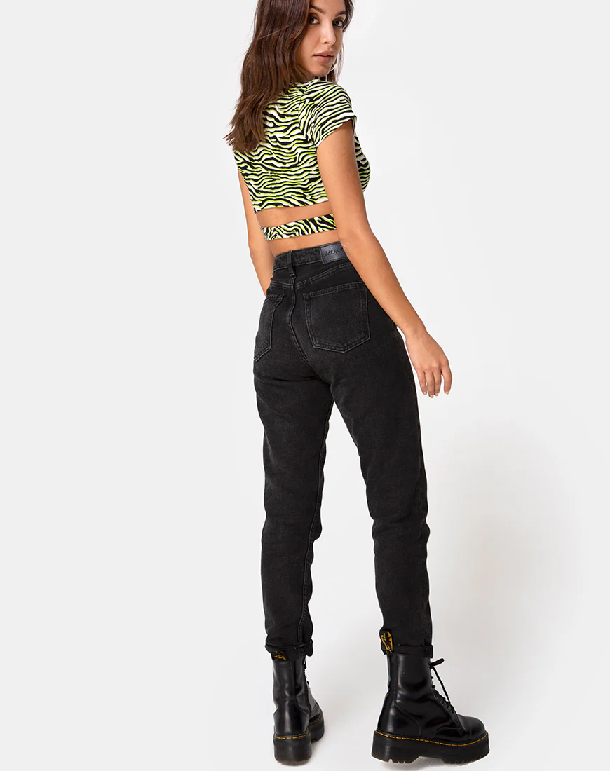 Valiza Top in Zebra Fluro Green - Image 4