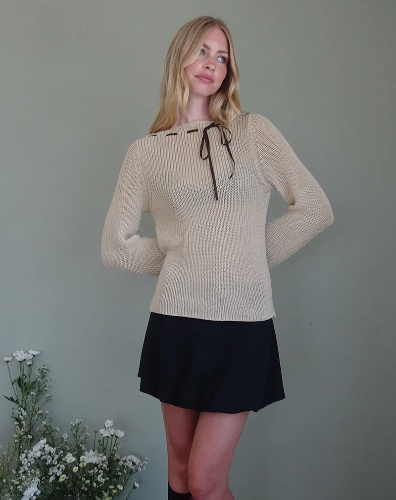 Valorie Knit Jumper in Oat - Image 3