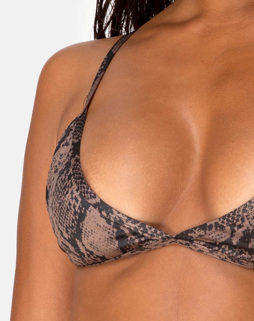 Valter Bikini Top in Snake Taupe - Image 5