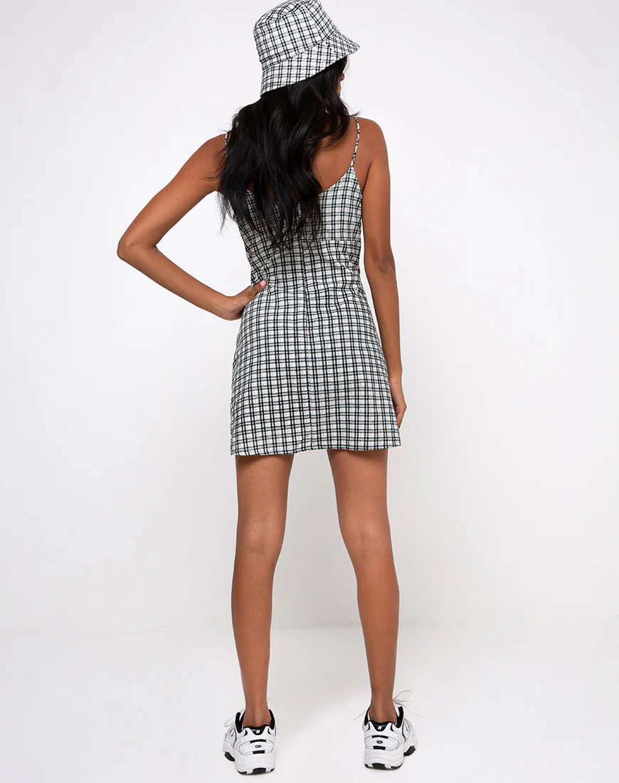 Valy Slip Dress in Brandy Check Foam - Image 7