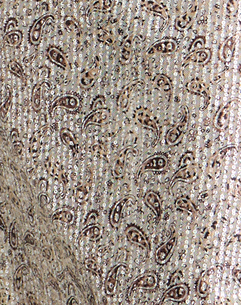 Vanessa Maxi Skirt in Paisley Sequin Gold - Image 5