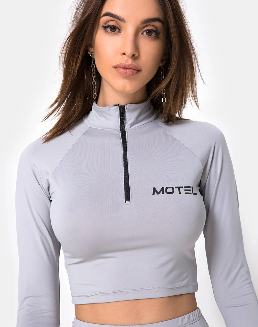 Vanya Crop Top in Grey Motel