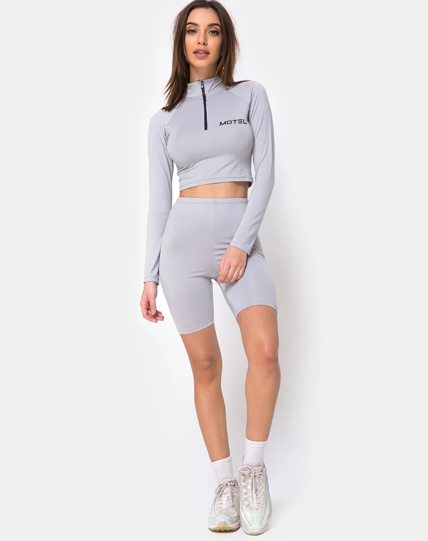 Vanya Crop Top in Grey Motel - Image 4