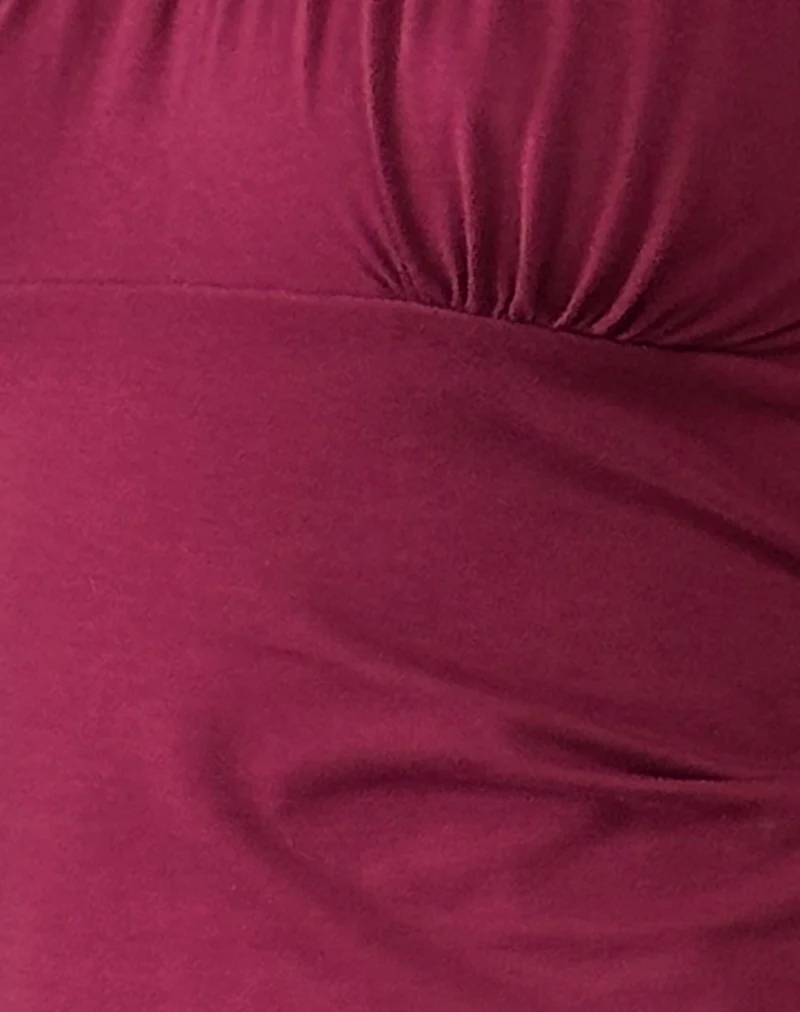 Vardah Top in Burgundy Jersey - Image 6