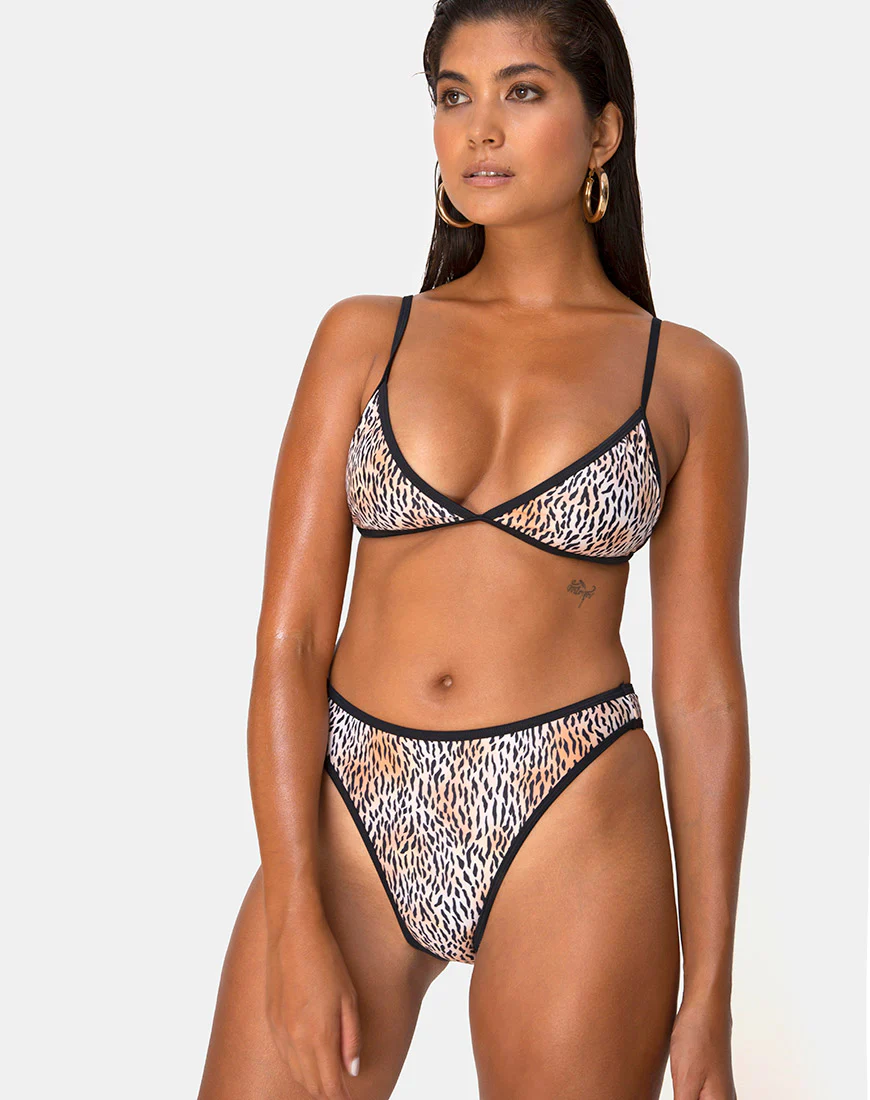 Varna Bikini Bottom in Mini Tiger with Black Binds - Image 3