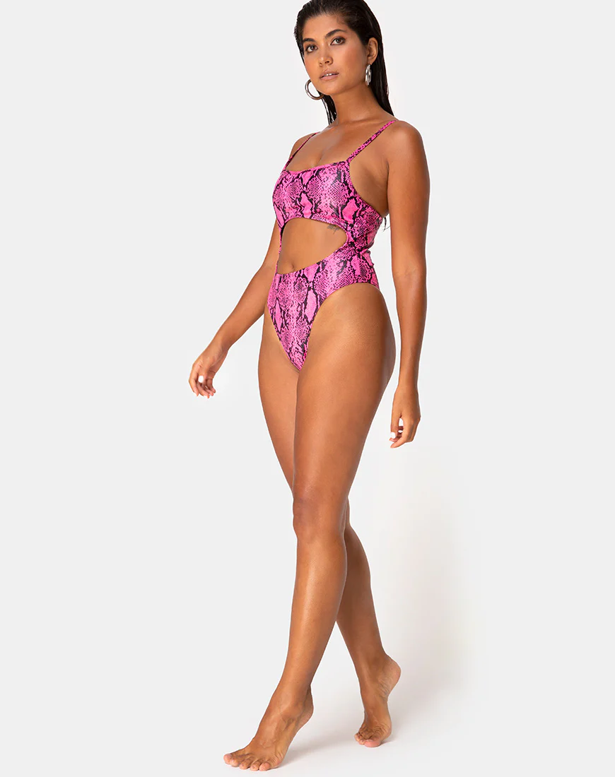 Varois Swimsuit in Snake Pink - Image 3