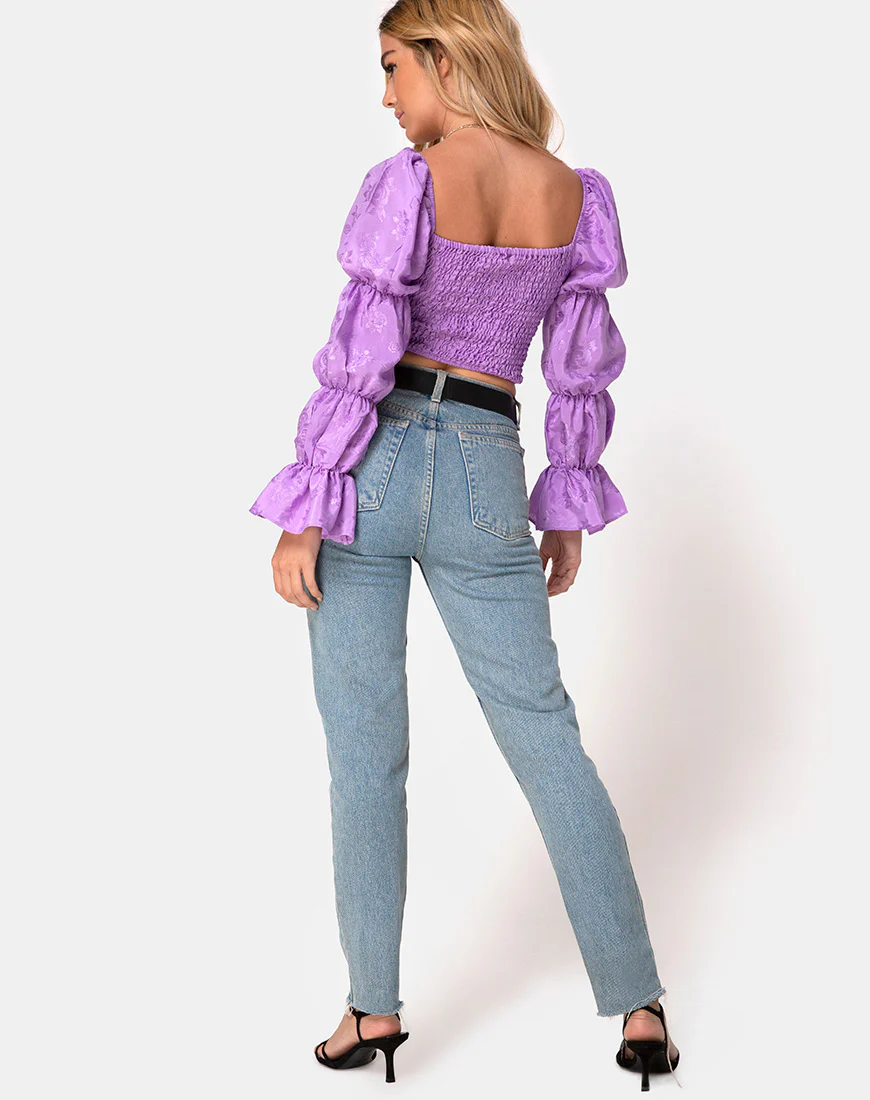 Velina Top in Satin Rose Lilac - Image 4