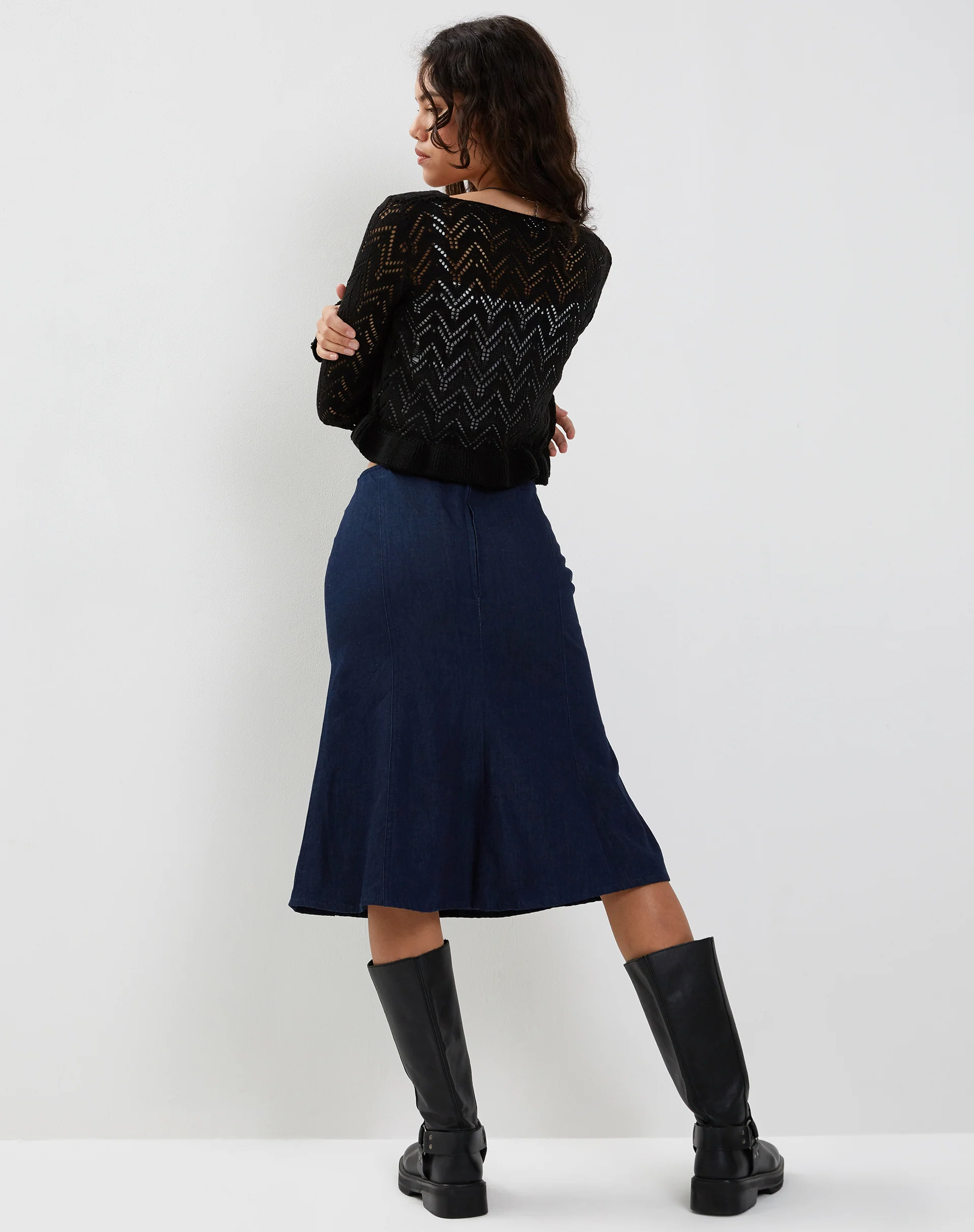 Vella Cardigan in Knitted Black - Image 4