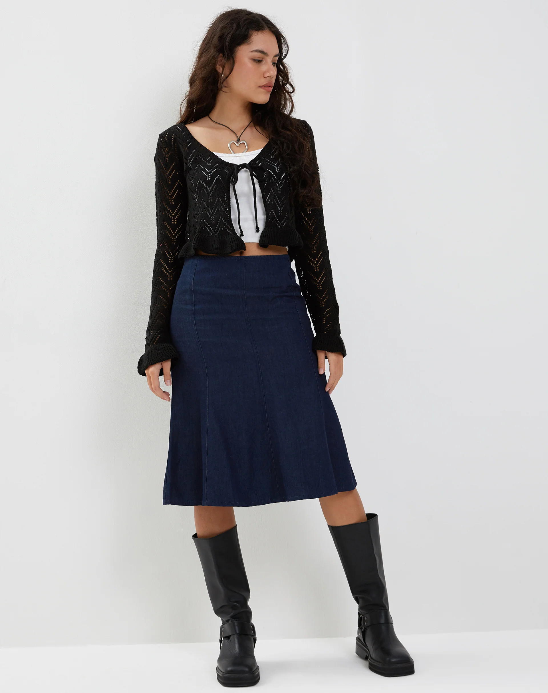 Vella Cardigan in Knitted Black - Image 6