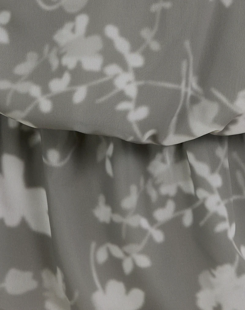 Veloria Halterneck Mini Dress in Blurred Floral Grey - Image 6