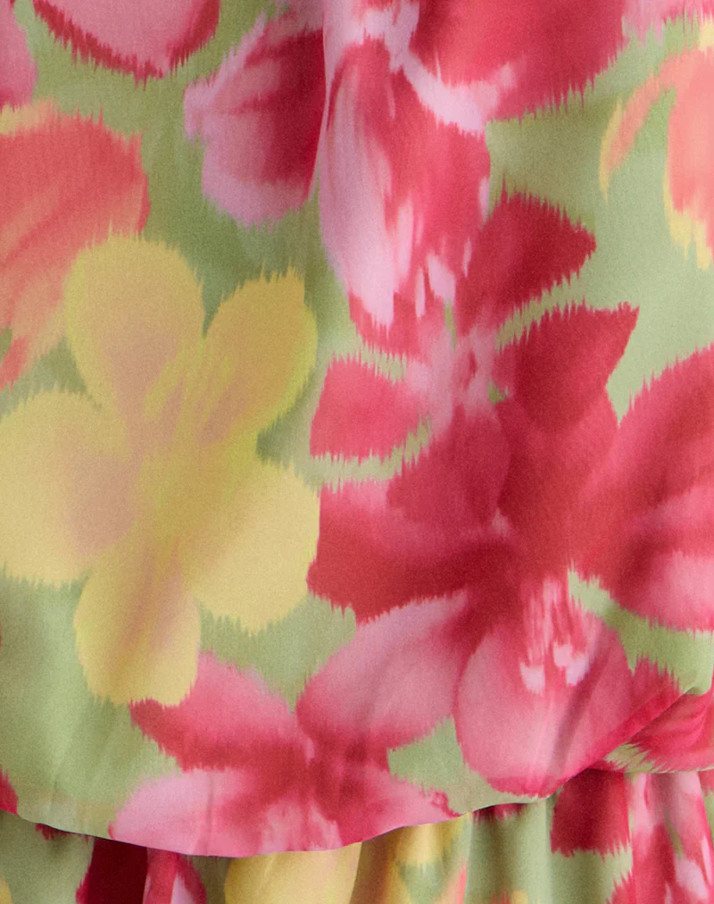 Veloria Halterneck Mini Dress in Bold Multi Colour Floral - Image 6