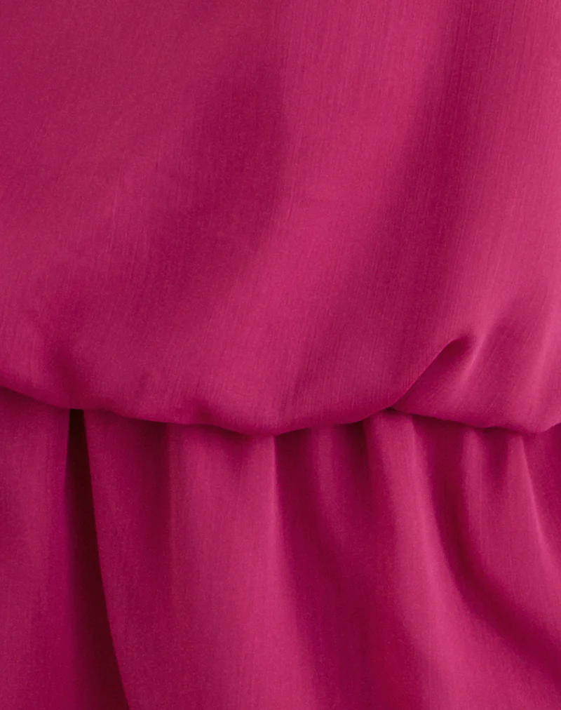 Veloria Halterneck Mini Dress in Dark Rose - Image 7