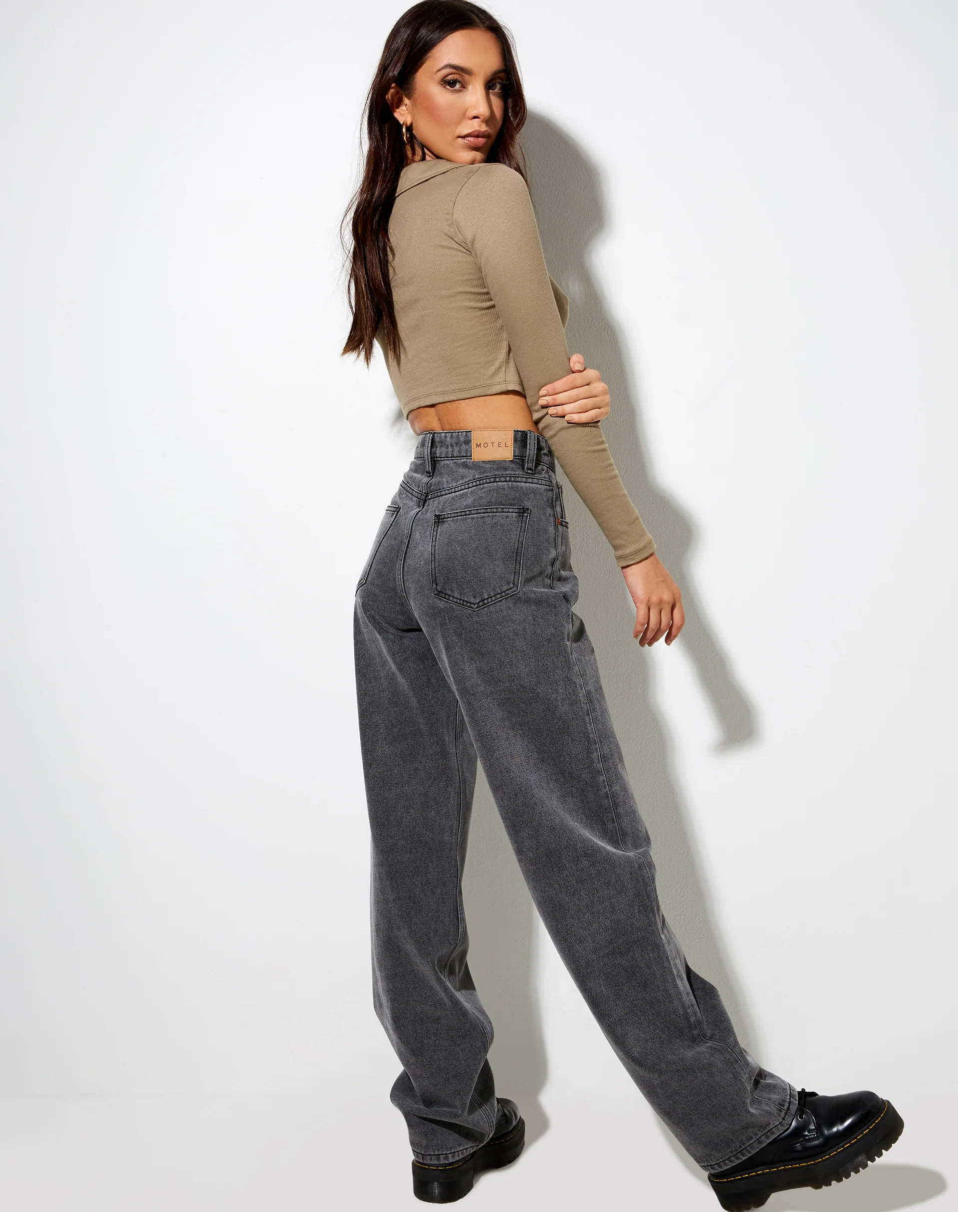 Venema Long Sleeve Top in Rib Eucalyptus - Image 2