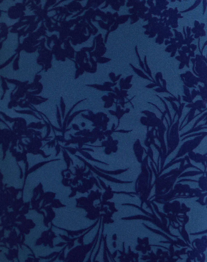 Ventura Maxi Dress in Midnight Leaf Flock Navy - Image 5