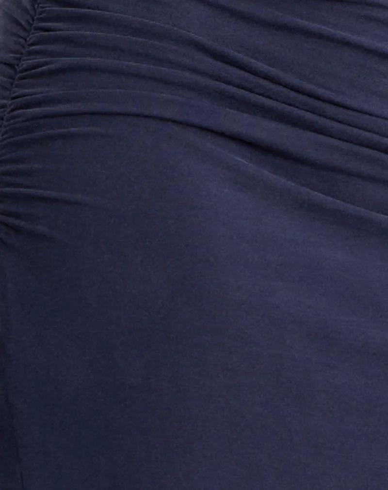 Venya Maxi Skirt in Cupro Navy - Image 6