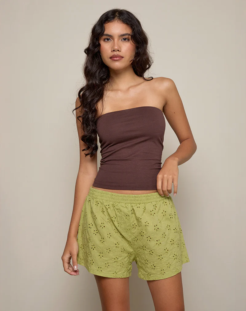 Verie Short in Little Daisy Broderie Lime