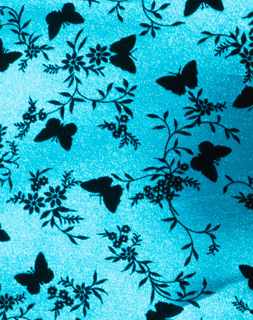 Verso Bodycon Dress in Butterfly Bloom Blue - Image 5