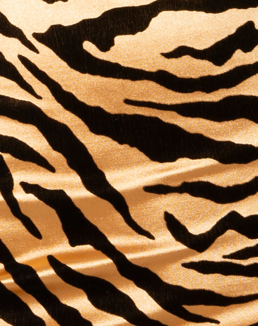Verso Mini Dress in Tiger Gold - Image 5