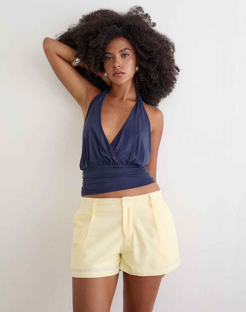 Vexa Low Rise Mini Short in Lemon - Image 3